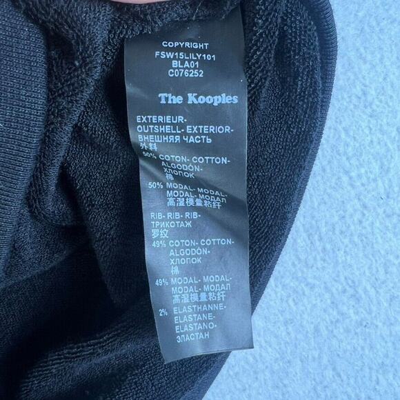 The Kooples Sweater Womens 2 Black Cream Beaded Collar Lace Detail - Picture 8 of 9